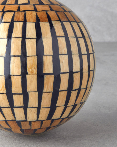 Bohemio Bamboo Decorative Object 15x15 cm Black