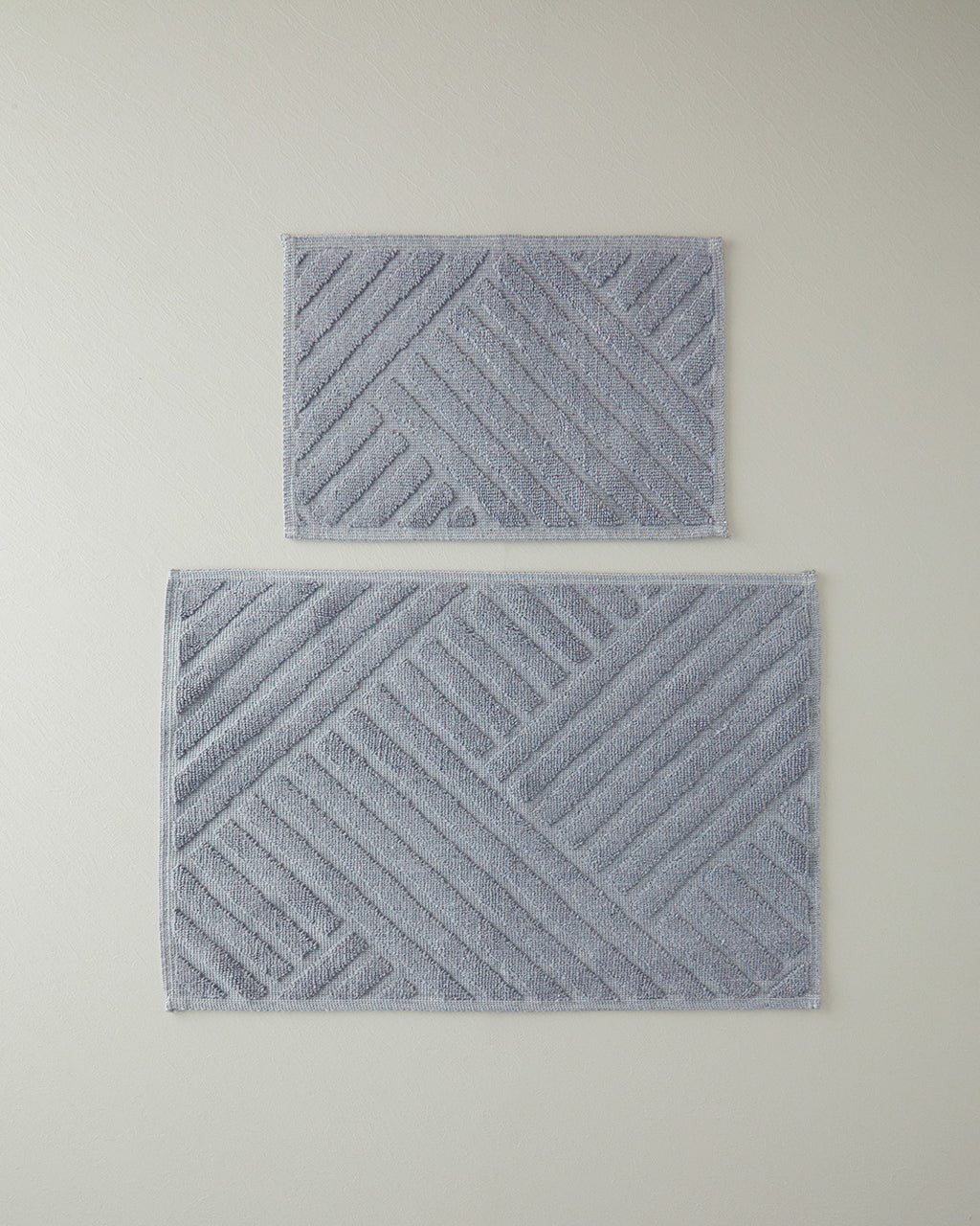Linea Cotton Polyester Bouclé Bath Mat Set 60x90 - 40x60 cm Gray