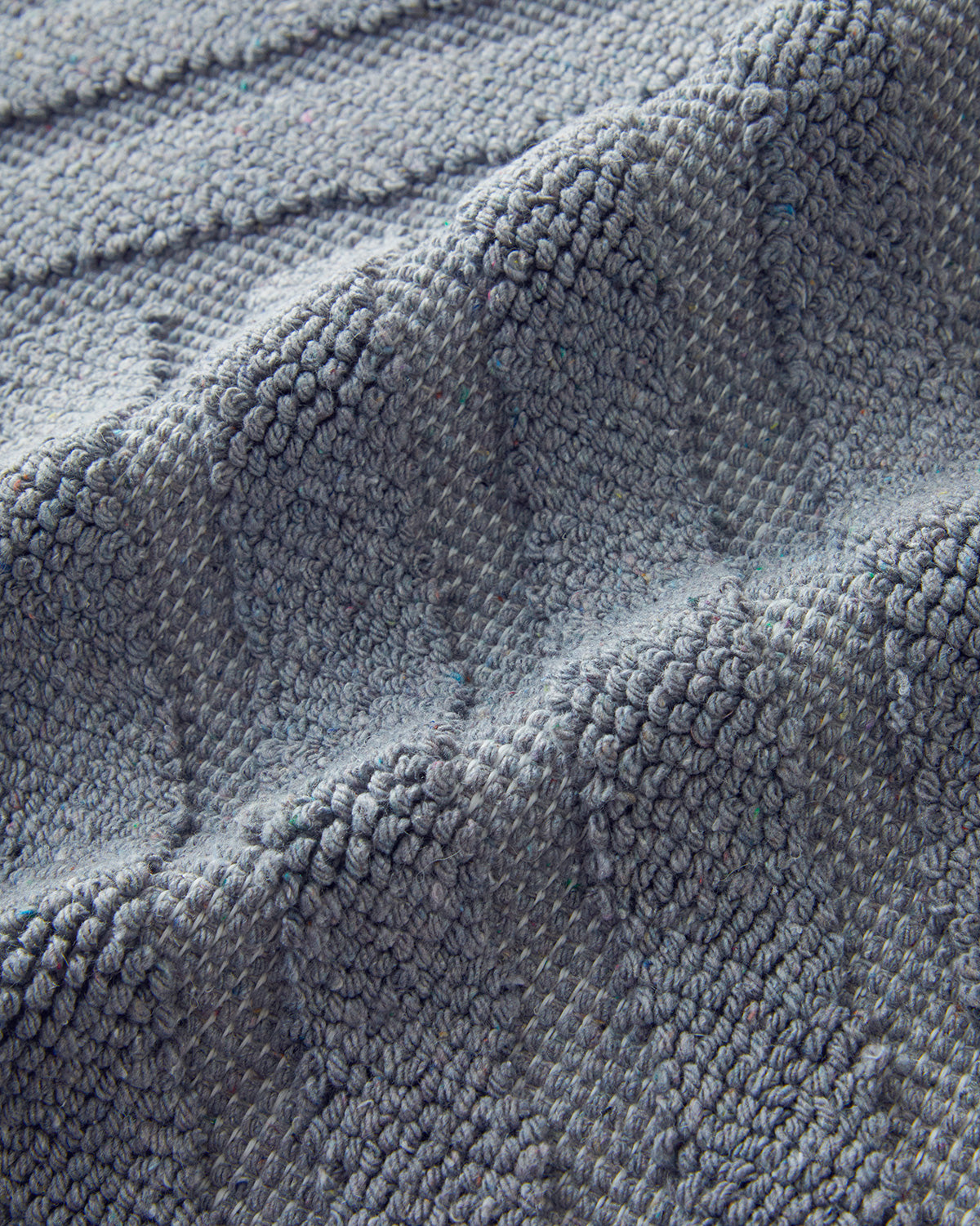 Linea Cotton Polyester Bouclé Bath Mat Set 60x90 - 40x60 cm Gray (view 3)