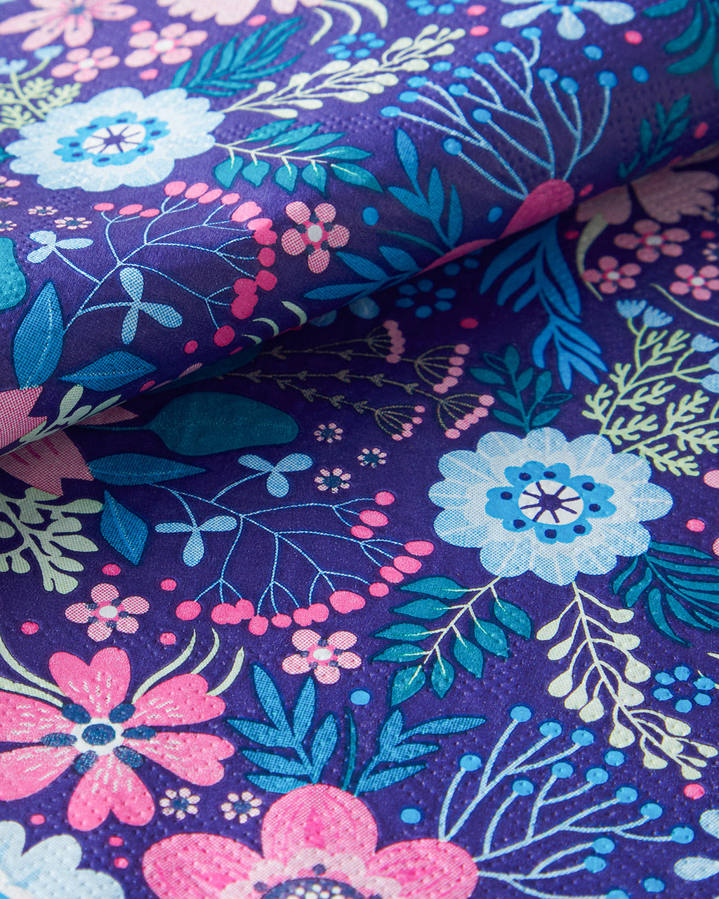 Flower Garden Paper 20 pcs Napkin 33x33 cm Pink - Blue (view 3)