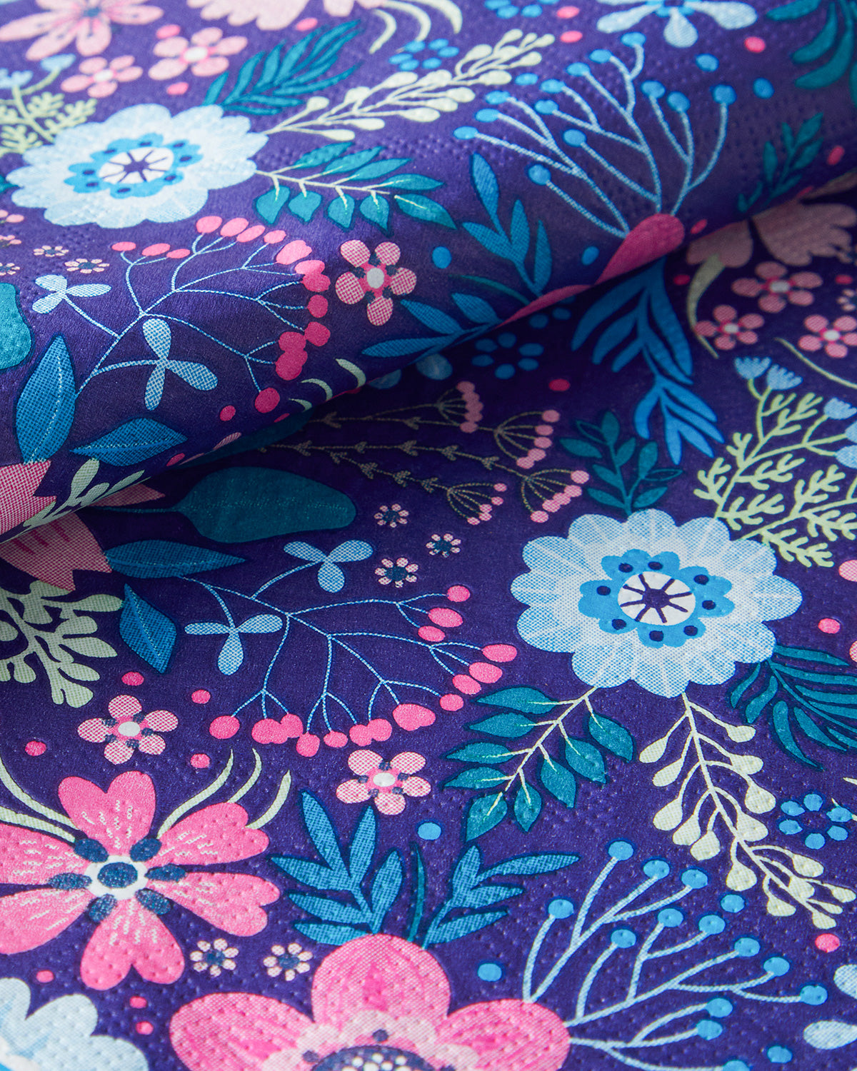 Flower Garden Paper 20 pcs Napkin 33x33 cm Pink - Blue (view 3)