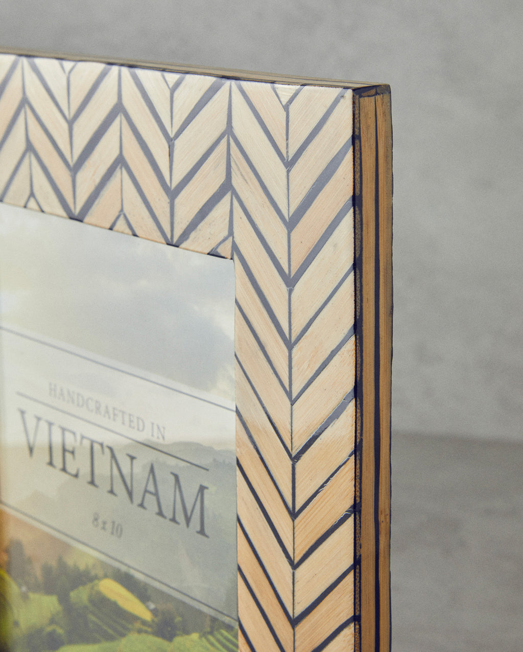 Striped Bamboo Photo Frame 25x32 cm Natural