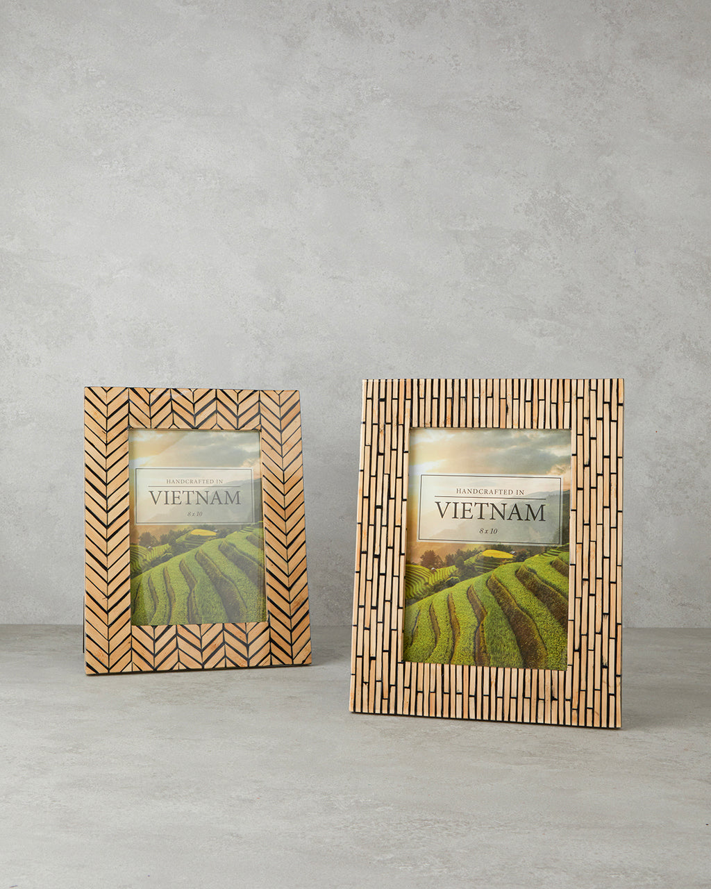 Striped Bamboo Photo Frame 25x32 cm Natural (view 3)