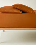 Plain Cotton Double Size Fitted Sheet Set 160x200 cm - Terracotta