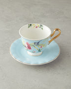 Vanilla New Bone China 4 Pieces 2 Servings Tea Cup Set 220 ml - Turquoise (view 2)