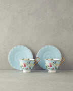 Vanilla New Bone China 4 Pieces 2 Servings Tea Cup Set 220 ml - Violet (view 3)
