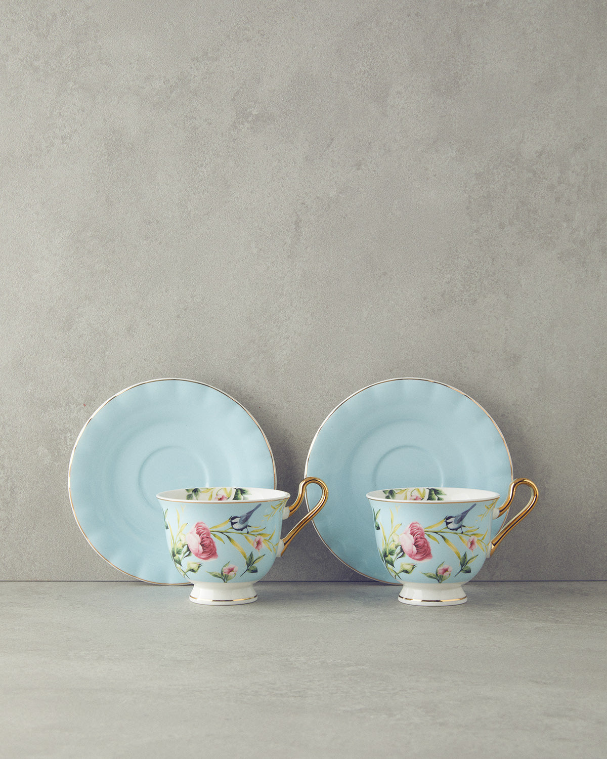 Vanilla New Bone China 4 Pieces 2 Servings Tea Cup Set 220 ml - Violet (view 3)