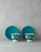 Vanilla New Bone China 4 Pieces 2 Servings Tea Cup Set 220 ml - Yellow (view 4)