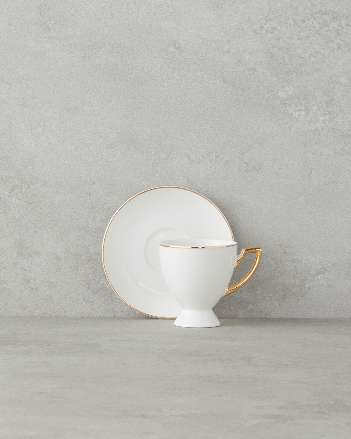 New Bone China 12 Pieces 6 Servings Coffee Cup Set 100 ml Gold (view 2)