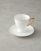 New Bone China 12 Pieces 6 Servings Coffee Cup Set 100 ml Gold (view 3)