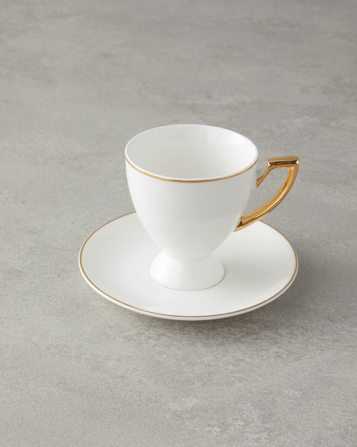 New Bone China 12 Pieces 6 Servings Coffee Cup Set 100 ml Gold (view 3)