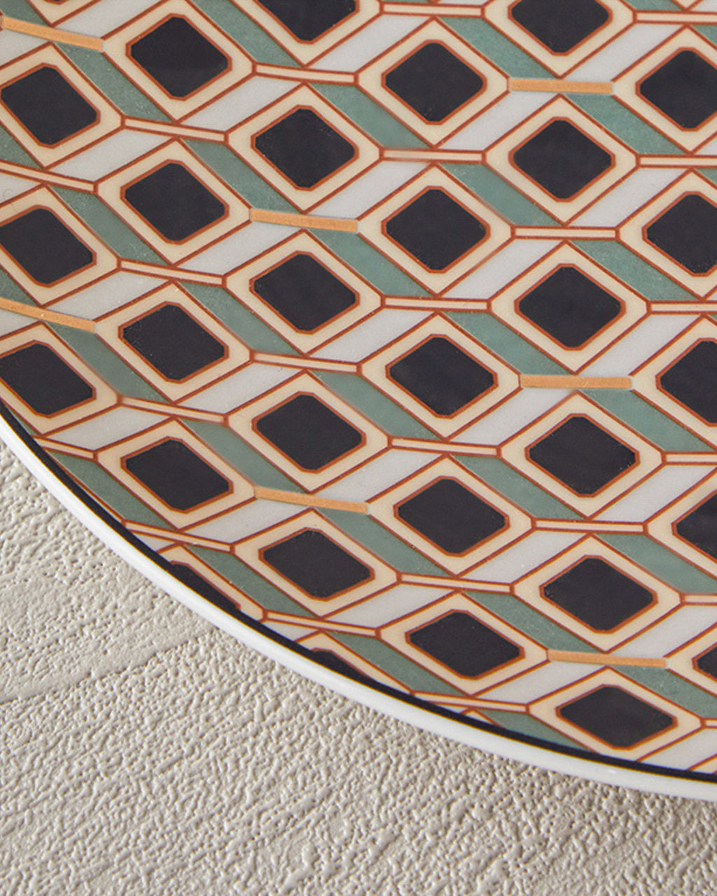 Modern Cube Bone Porcelain Cake Plate 20 cm Green (view 3)