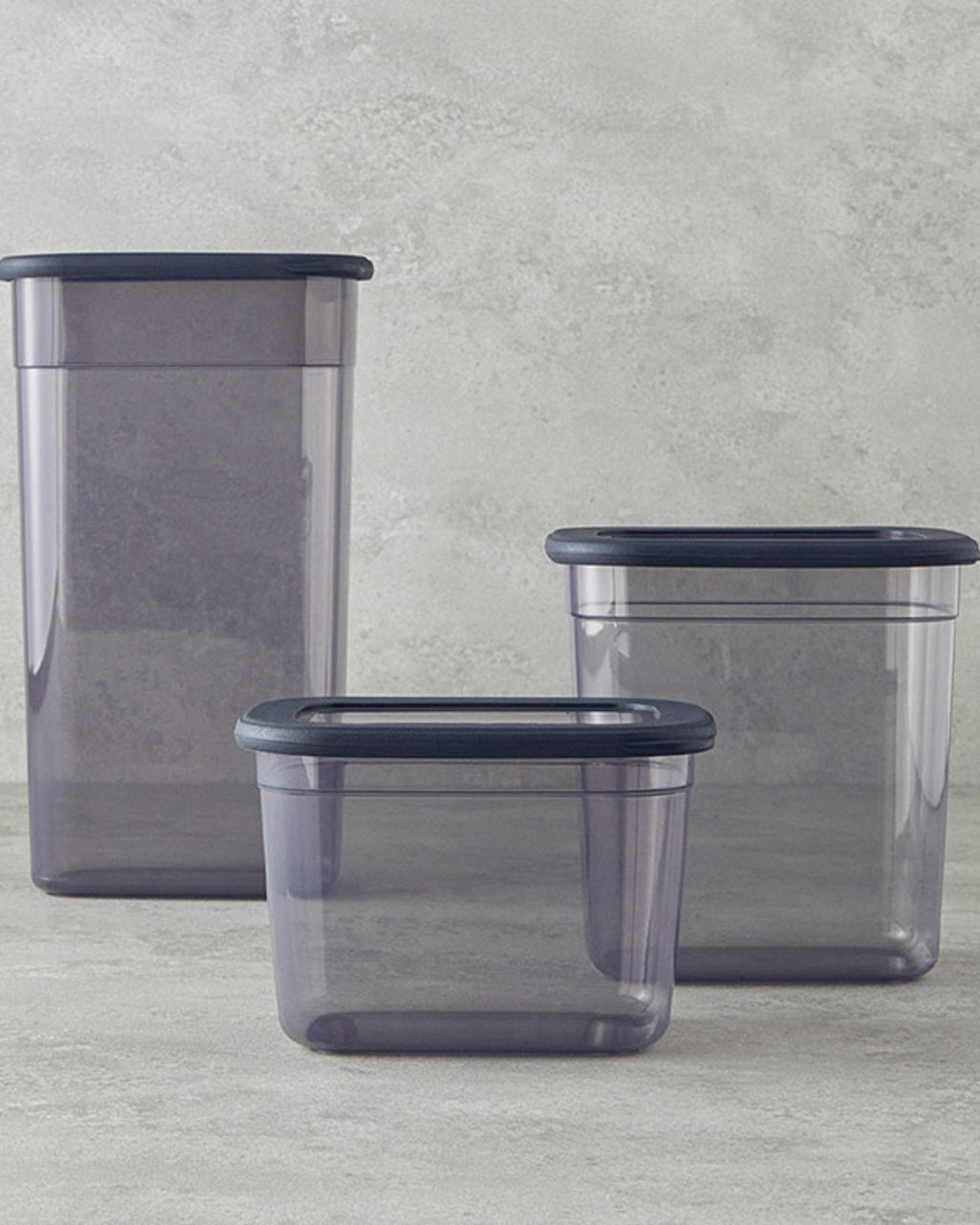 Safe Food Plastic 3 pcs Food Container 1300+2000+3200ml - Anthracite