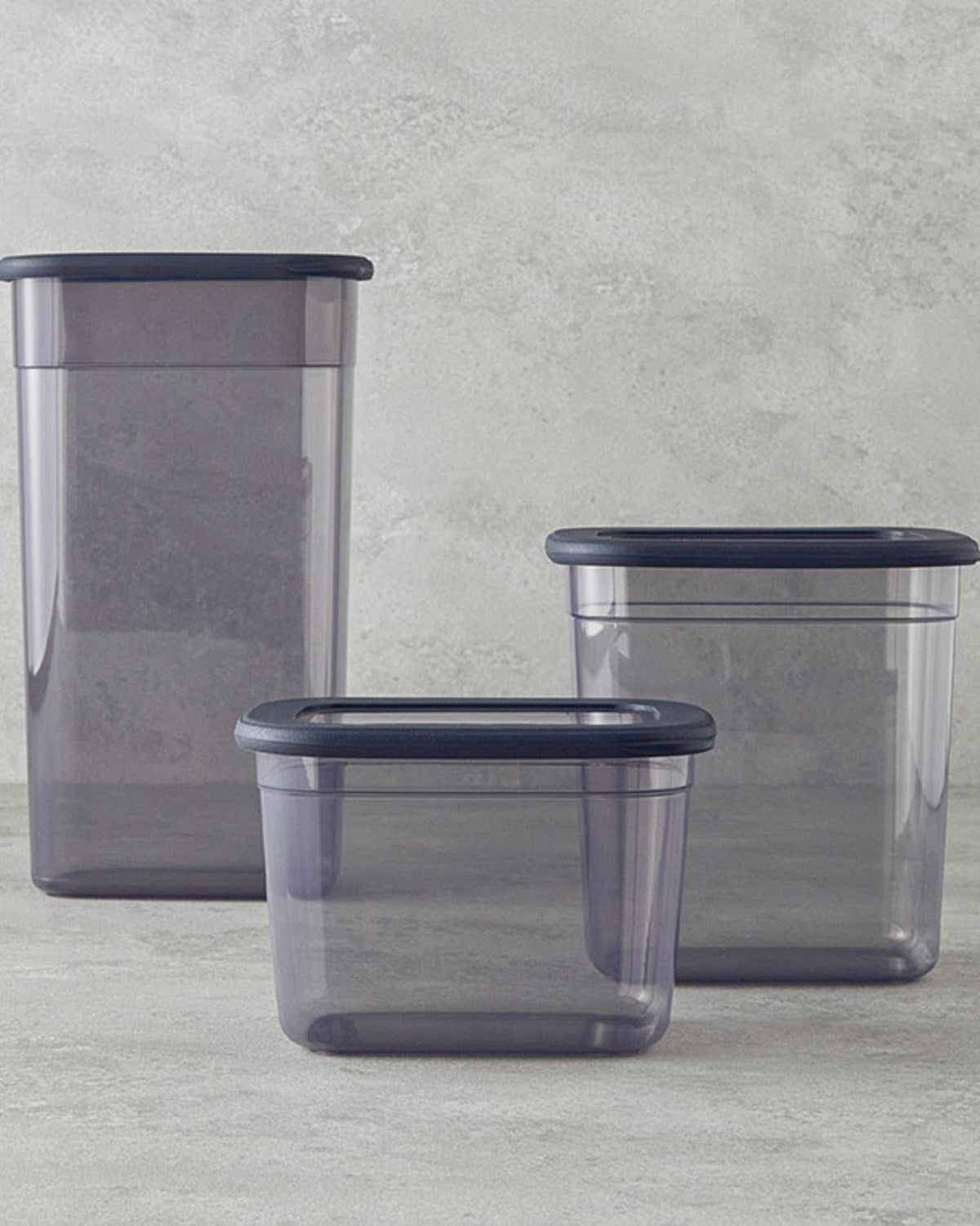 Safe Food Plastic 3 pcs Food Container 1300+2000+3200ml - Anthracite