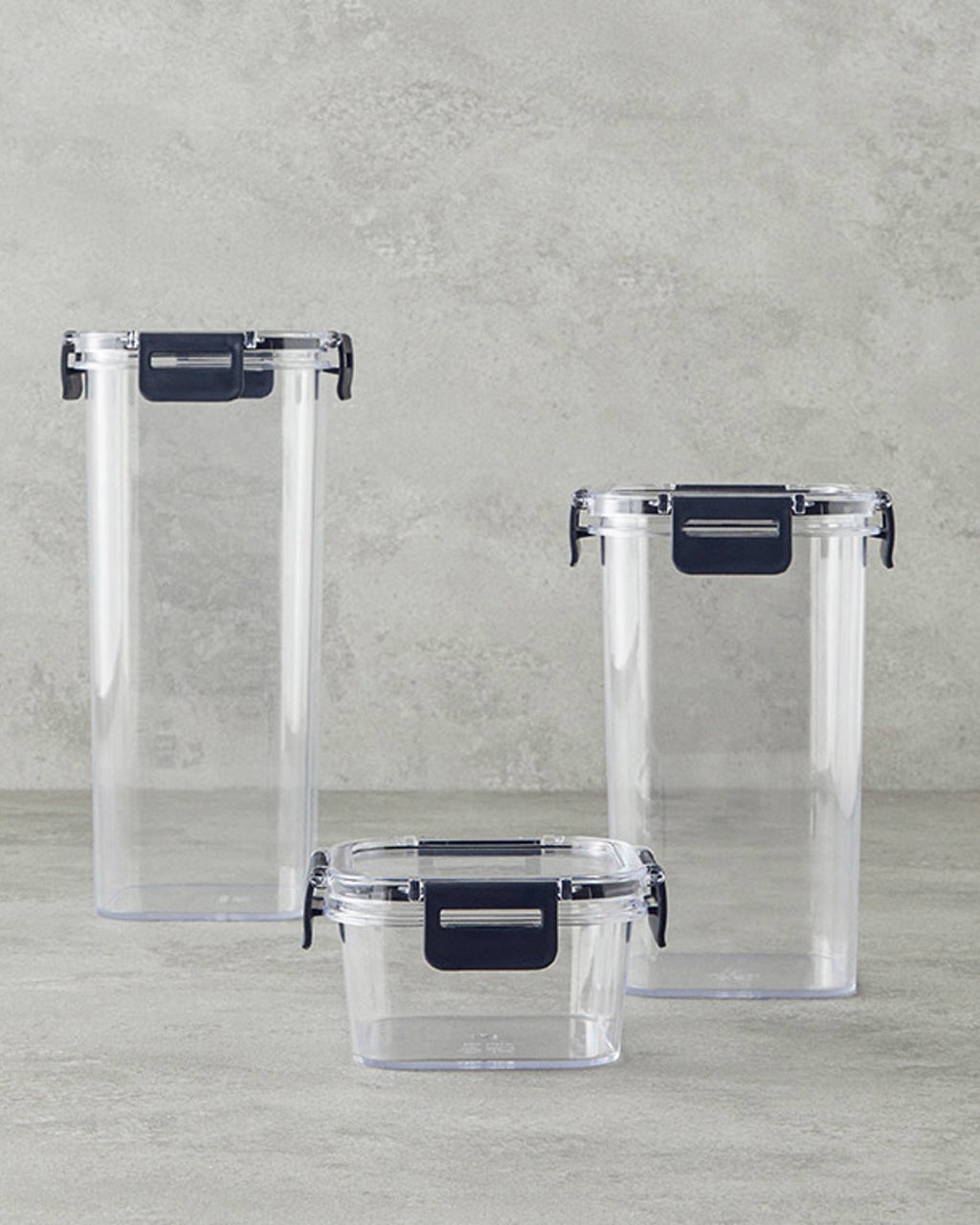 Super Lock Plastic 3 pcs Food Container 400+1400+17800 ml - Anthracite