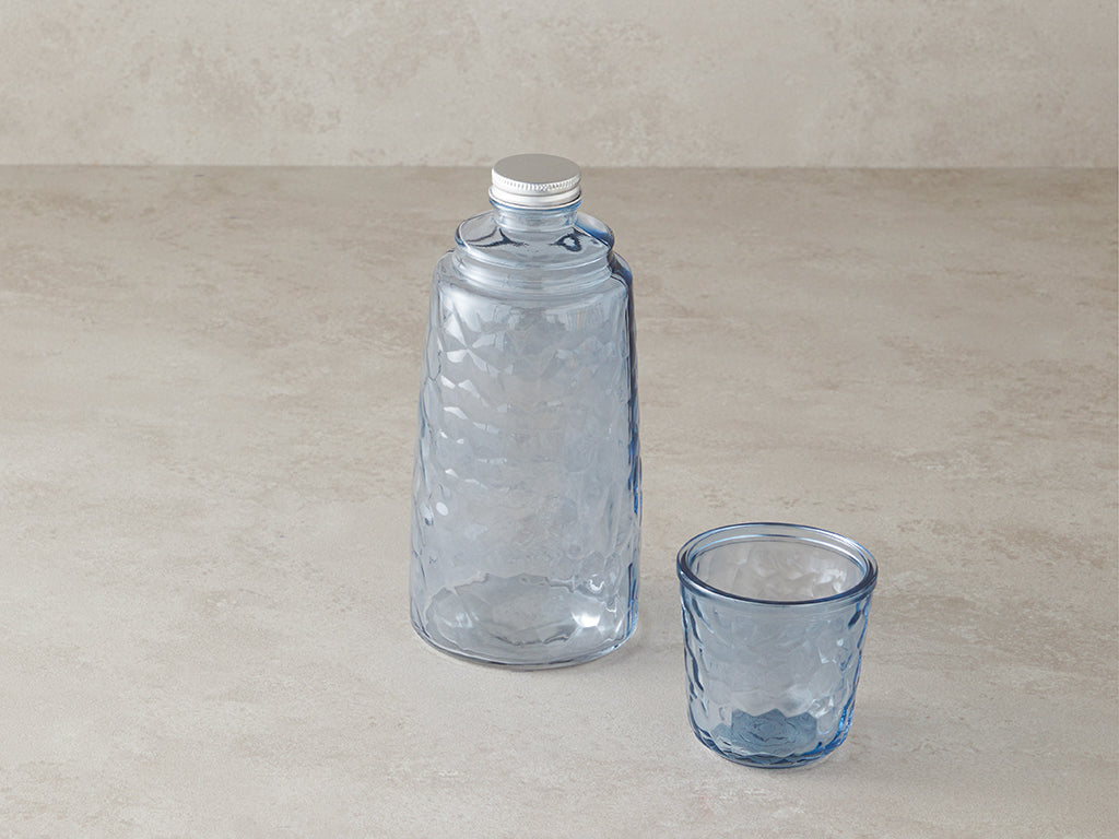 Lusana Glass Bedside Jug 1100 ml Blue (view 2)
