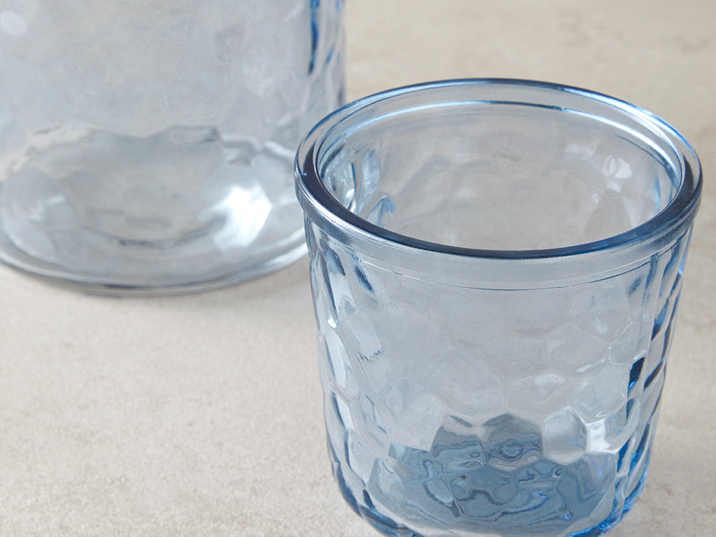 Lusana Glass Bedside Jug 1100 ml Blue (view 3)