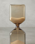 Cubic Glass Hourglass 14 cm - Beige