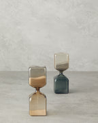 Cubic Glass Hourglass 14 cm - Brown (view 2)