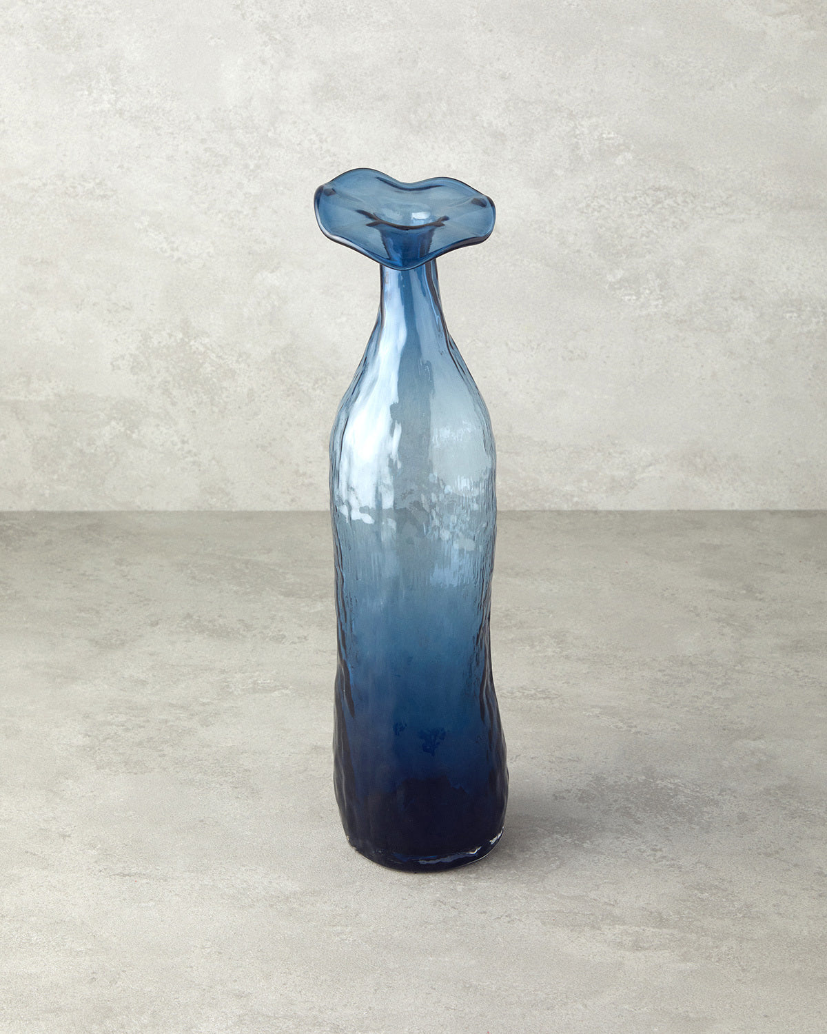 Wave Flower Glass Vase 10x40 cm Blue