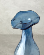 Wave Flower Glass Vase 10x40 cm Blue (view 2)