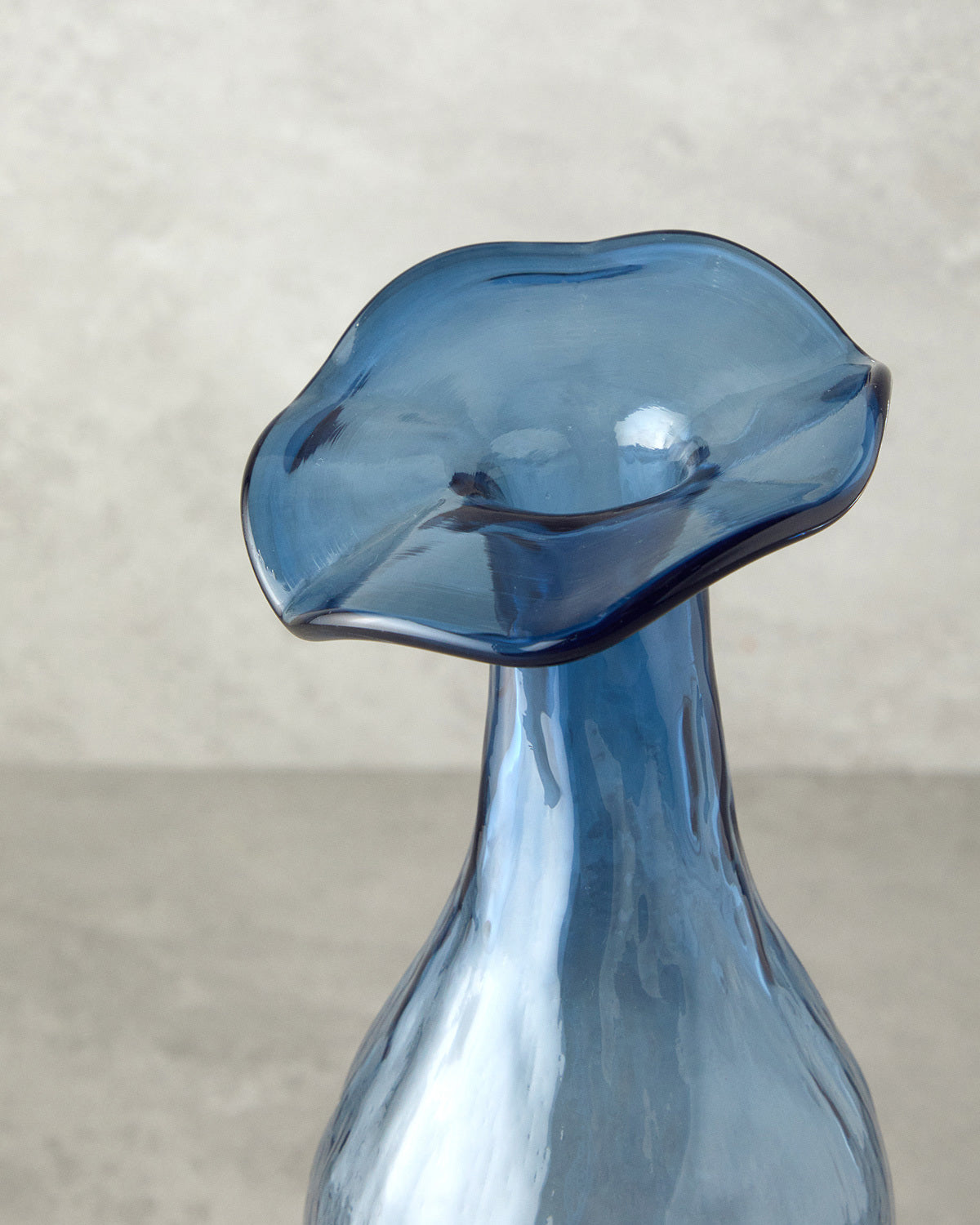 Wave Flower Glass Vase 10x40 cm Blue (view 2)