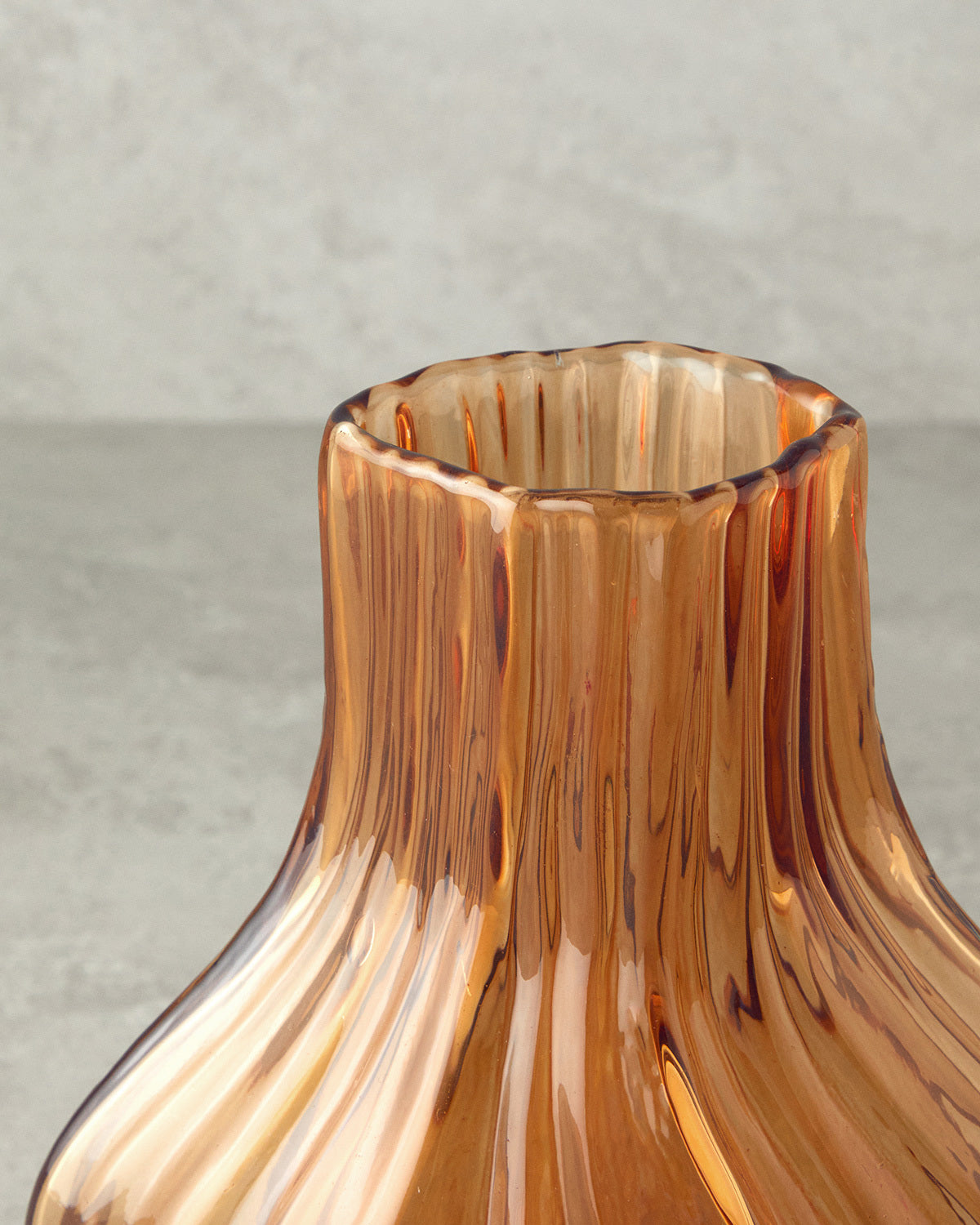 Oliva Glass Vase Amber (view 5)