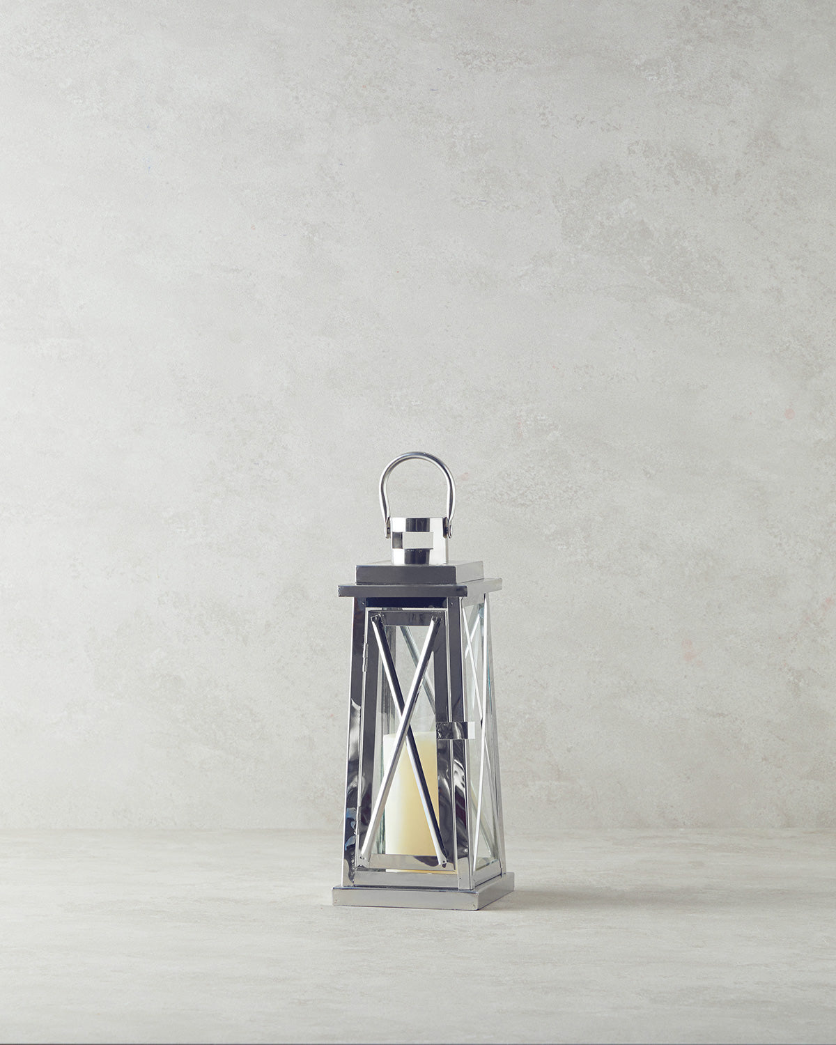 Carly Metal Lantern Silver - 42 cm