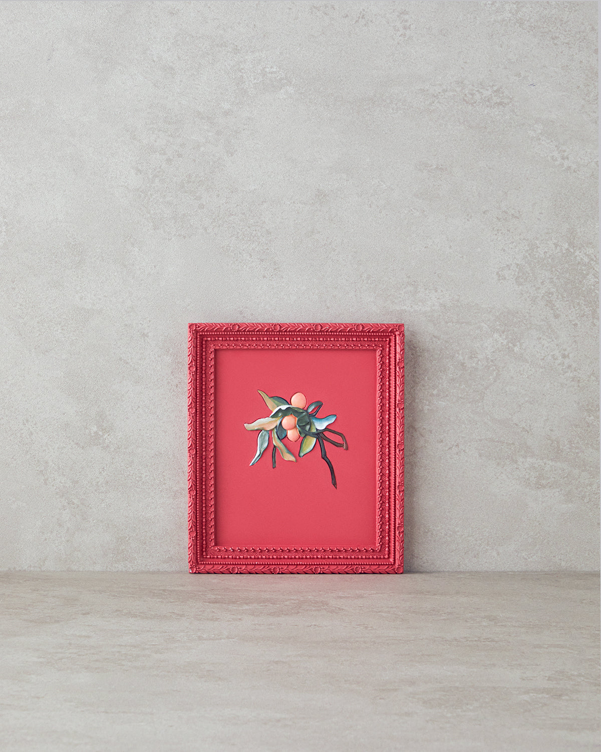 Flowers Polyresin Wall Accessory 17.5x20 cm - Red