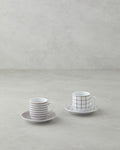 Ashley Porcelain 4 Pieces 2 Servings Coffee Cup Set 80 ml Black - Maroon