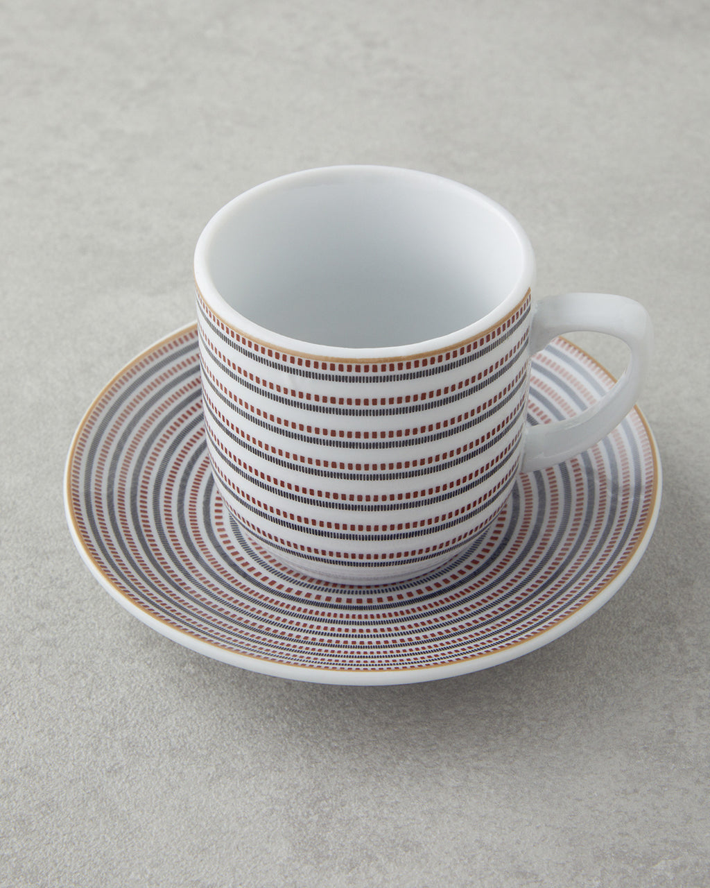 Ashley Porcelain 4 Pieces 2 Servings Coffee Cup Set 80 ml Black - Maroon (view 3)