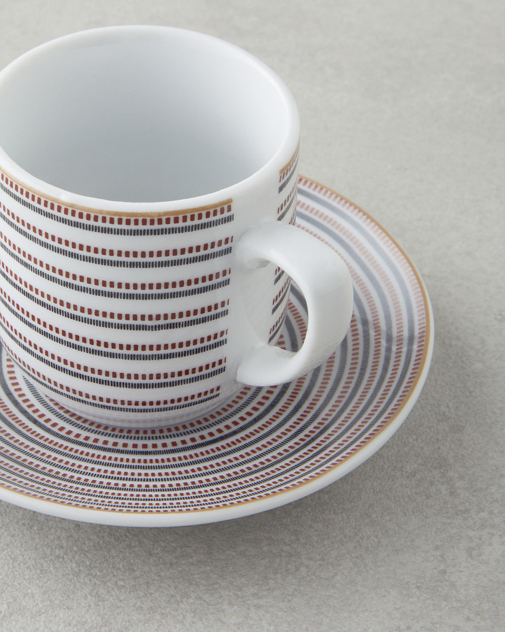 Ashley Porcelain 4 Pieces 2 Servings Coffee Cup Set 80 ml Black - Maroon (view 4)