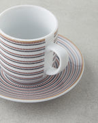 Ashley Porcelain 4 Pieces 2 Servings Coffee Cup Set 80 ml Black - Maroon (view 4)