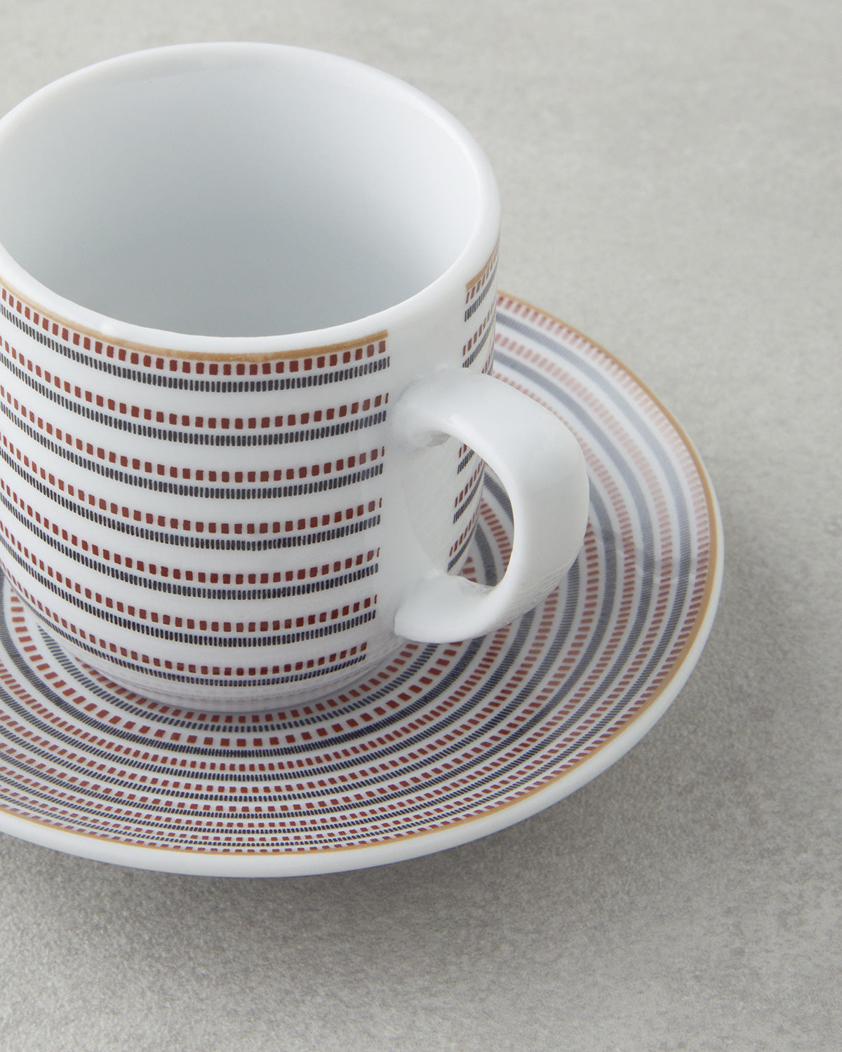 Ashley Porcelain 4 Pieces 2 Servings Coffee Cup Set 80 ml Black - Maroon (view 4)