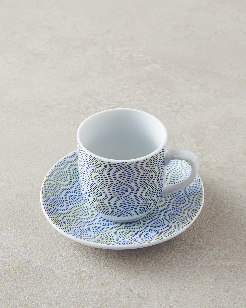 Conner Porcelain 4 Pieces 2 Servings Coffee Cup Set 80 ml Blue - Green (view 3)
