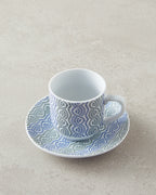 Conner Porcelain 4 Pieces 2 Servings Coffee Cup Set 80 ml Blue - Green (view 3)