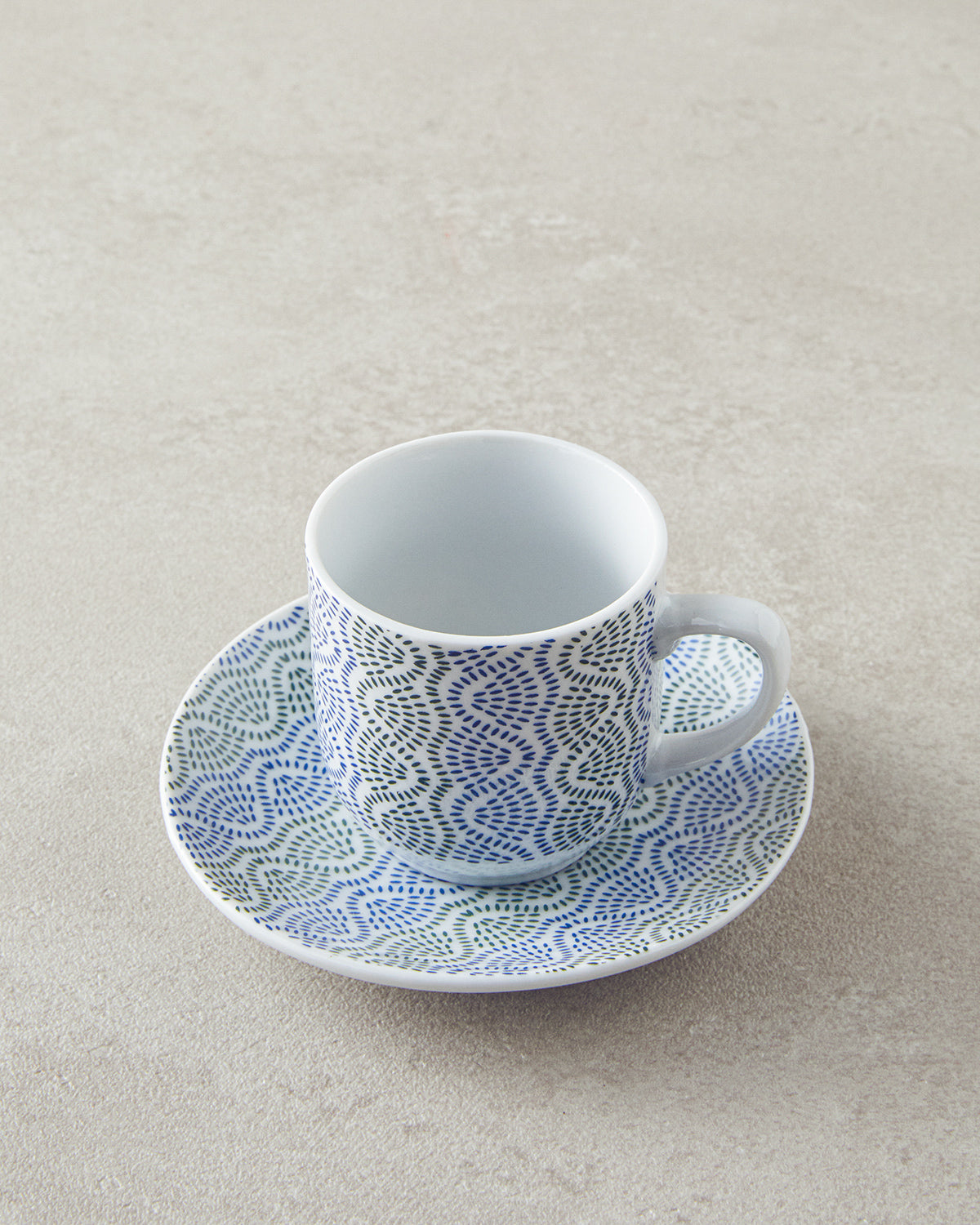 Conner Porcelain 4 Pieces 2 Servings Coffee Cup Set 80 ml Blue - Green (view 3)