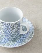 Conner Porcelain 4 Pieces 2 Servings Coffee Cup Set 80 ml Blue - Green (view 4)