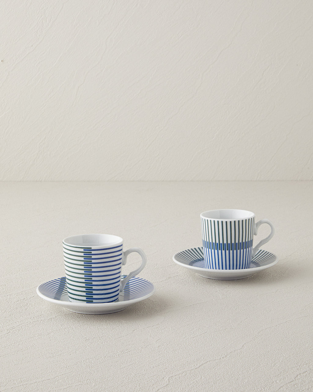 Edwin Porcelain 4 Pieces 2 Servings Coffee Cup Set 80 ml Blue - Green