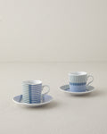 Edwin Porcelain 4 Pieces 2 Servings Coffee Cup Set 80 ml Blue - Green