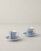 Edwin Porcelain 4 Pieces 2 Servings Coffee Cup Set 80 ml Blue - Green