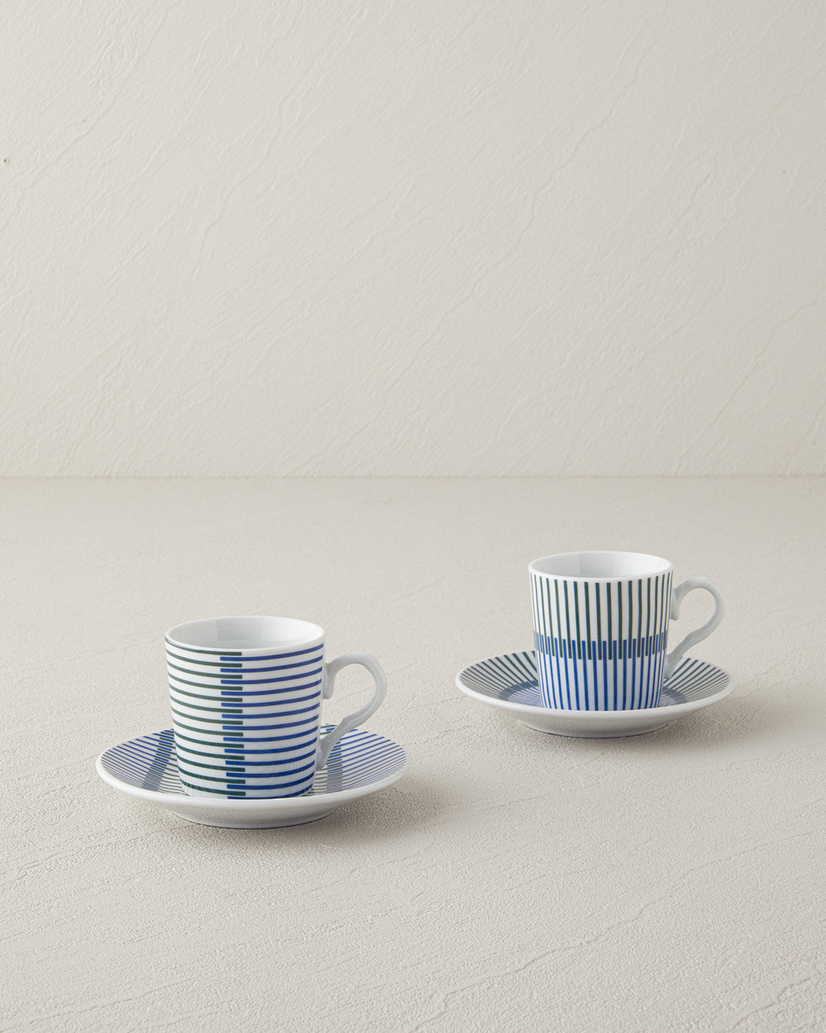 Edwin Porcelain 4 Pieces 2 Servings Coffee Cup Set 80 ml Blue - Green