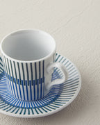 Edwin Porcelain 4 Pieces 2 Servings Coffee Cup Set 80 ml Blue - Green (view 4)
