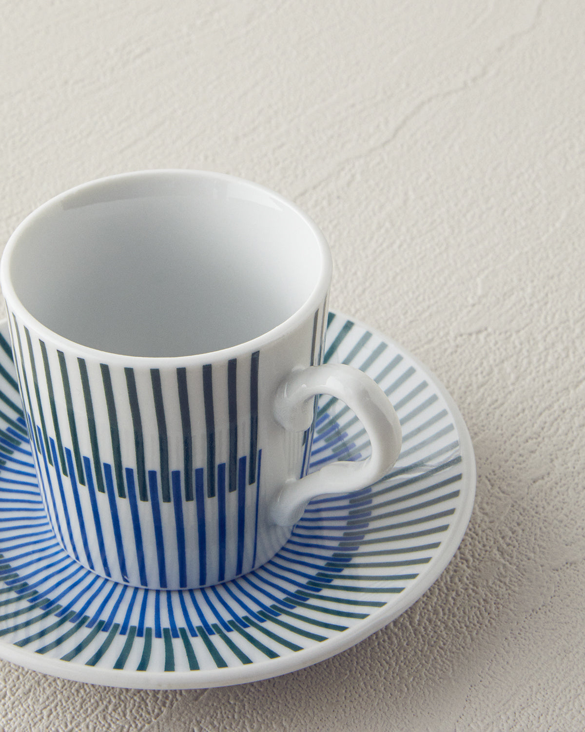 Edwin Porcelain 4 Pieces 2 Servings Coffee Cup Set 80 ml Blue - Green (view 4)