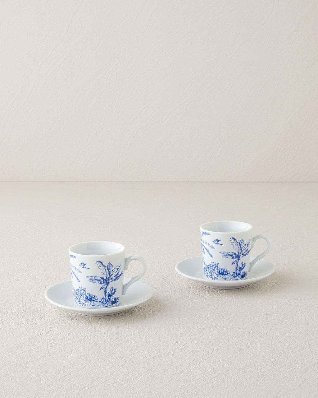Pappi Porcelain 4 Pieces 2 Servings Coffee Cup Set 80 ml Blue