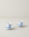 Pappi Porcelain 4 Pieces 2 Servings Coffee Cup Set 80 ml Blue