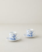 Pappi Porcelain 4 Pieces 2 Servings Coffee Cup Set 80 ml Blue