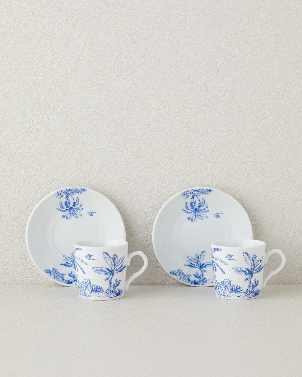 Pappi Porcelain 4 Pieces 2 Servings Coffee Cup Set 80 ml Blue (view 2)