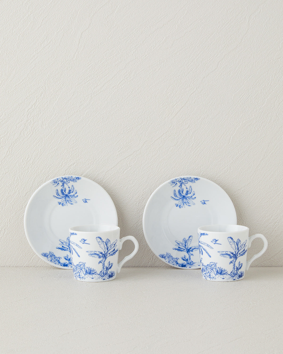 Pappi Porcelain 4 Pieces 2 Servings Coffee Cup Set 80 ml Blue (view 2)