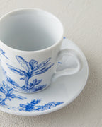 Pappi Porcelain 4 Pieces 2 Servings Coffee Cup Set 80 ml Blue (view 4)